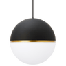 Akova Grande Pendant in Matte Black and Aged Brass