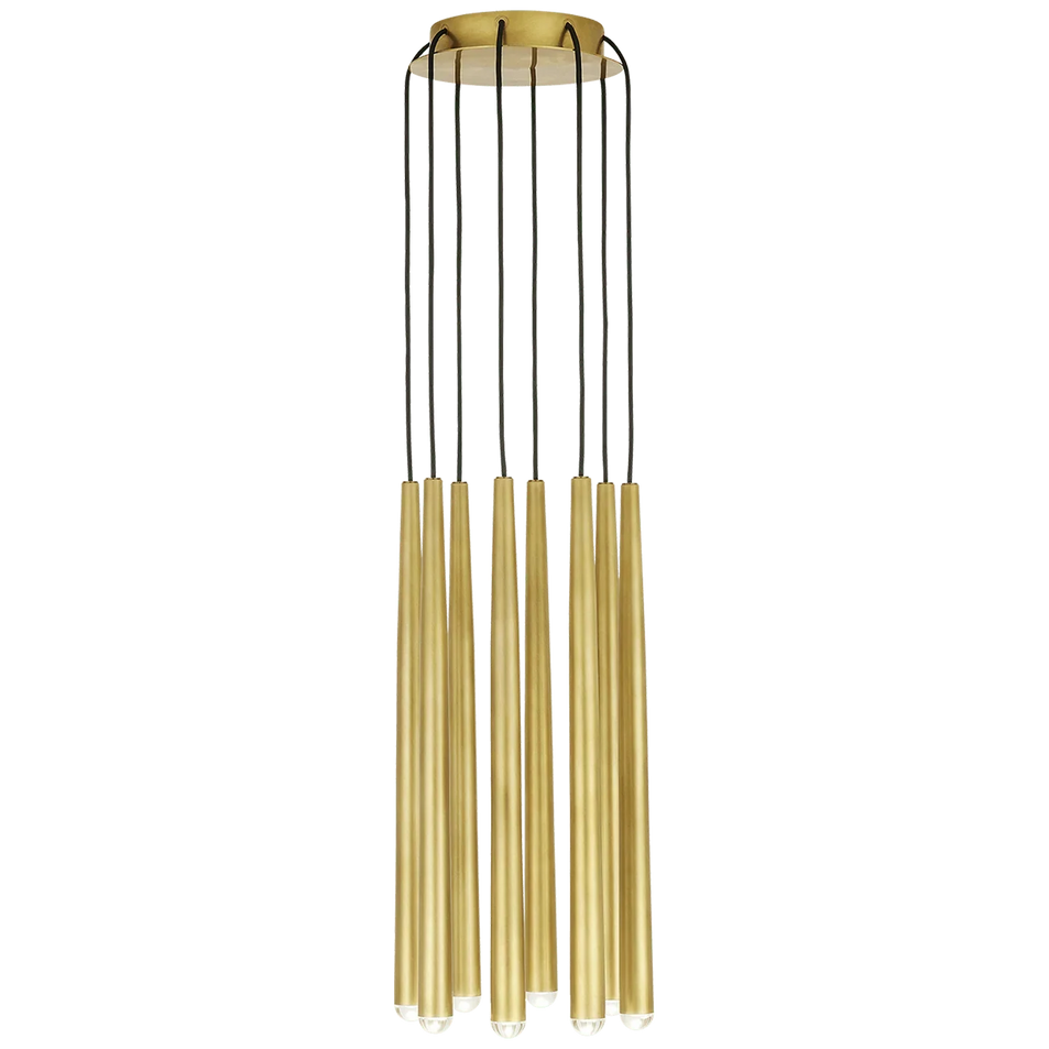 Pylon 8 Light Chandelier, a premium Chandelier light by Visual Comfort & Co. Close - up image of its design.