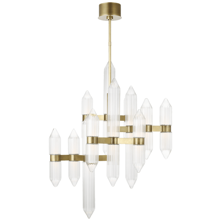 Langston Medium Chandelier, a premium Chandelier light by Visual Comfort & Co. Close - up image of its design.