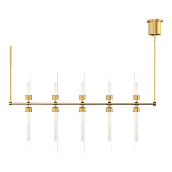 Linger 48 Linear Suspension, a premium Linear light by Visual Comfort & Co. Close - up image of its design.