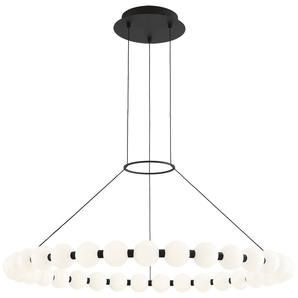 Orbet 36 Chandelier, a premium light by Visual Comfort & Co. Close - up image of its design.