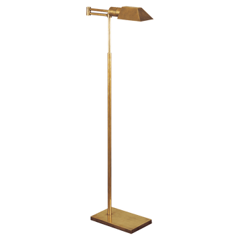 Studio Swing Arm Floor Lamp in Hand-Rubbed Antique Brass