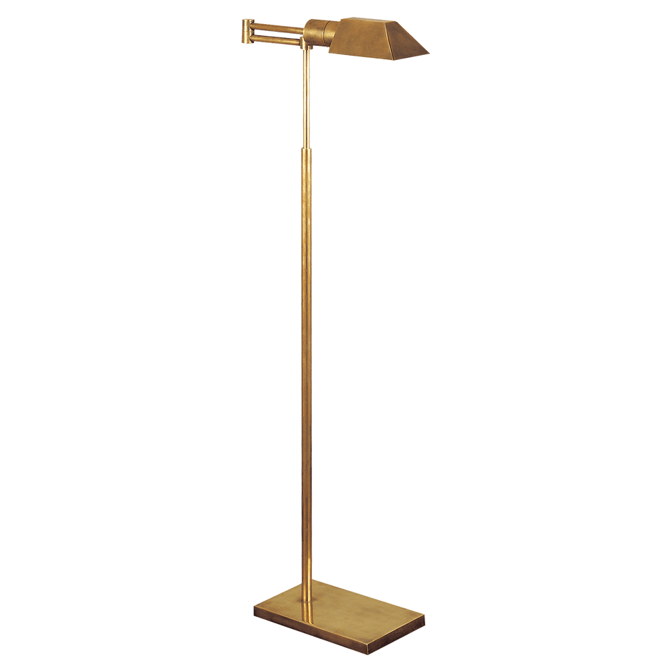 Studio Swing Arm Floor Lamp in Hand-Rubbed Antique Brass