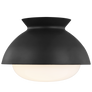 Lucerne One Light Flush Mount in Midnight Black with White Glass