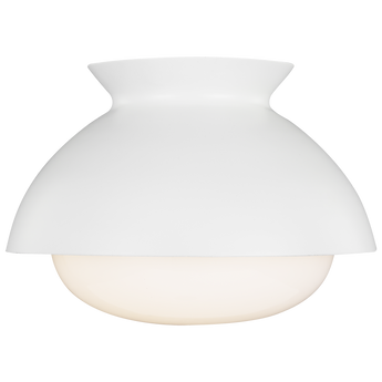 Lucerne One Light Flush Mount in Matte White with White Glass