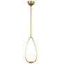 Galassia One Light Pendant in Burnished Brass with White Glass