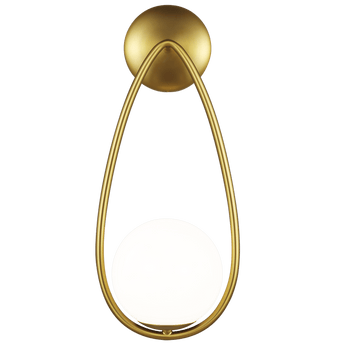 Galassia One Light Sconce in Burnished Brass with White Glass