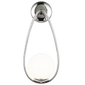 Galassia One Light Sconce in Polished Nickel with White Glass