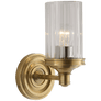 Ava Single Sconce in Hand-Rubbed Antique Brass with Crystal