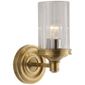 Ava Single Sconce in Hand-Rubbed Antique Brass with Crystal