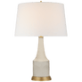 Sawyer Table Lamp in Tea Stain Porcelain with Linen Shade