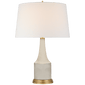 Sawyer Table Lamp in Tea Stain Porcelain with Linen Shade
