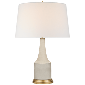 Sawyer Table Lamp in Tea Stain Porcelain with Linen Shade