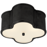 Basil Small Flush Mount in Gun Metal with Frosted Glass