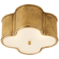 Basil Small Flush Mount in Natural Brass with Frosted Glass