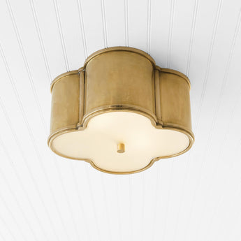 Basil Small Flush Mount, a premium Flush Mount light by Visual Comfort. Close - up image of its design.