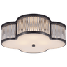 Basil 17" Flush Mount in Gun Metal and Clear Glass Rods with Frosted Glass