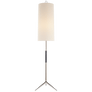 Frankfort Floor Lamp in Polished Nickel with Ebony Accents and Linen Shade