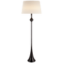 Dover Floor Lamp in Aged Iron with Linen Shade