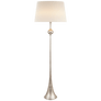 Dover Floor Lamp in Burnished Silver Leaf with Linen Shade