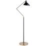 Charlton Floor Lamp in Black and Hand-Rubbed Antique Brass