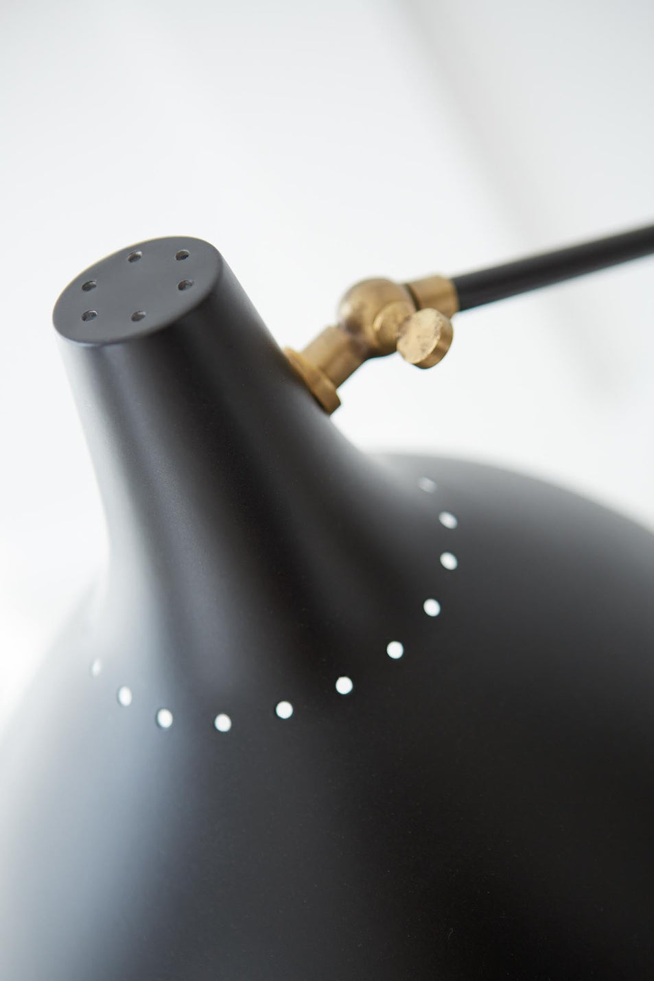 Charlton Floor Lamp in Black and Hand-Rubbed Antique Brass