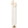 Montreuil Floor Lamp in Gild with Linen Shades