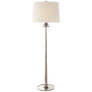 Beaumont Floor Lamp in Burnished Silver Leaf with Linen Shade