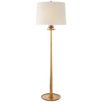 Beaumont Floor Lamp in Gild with Linen Shade