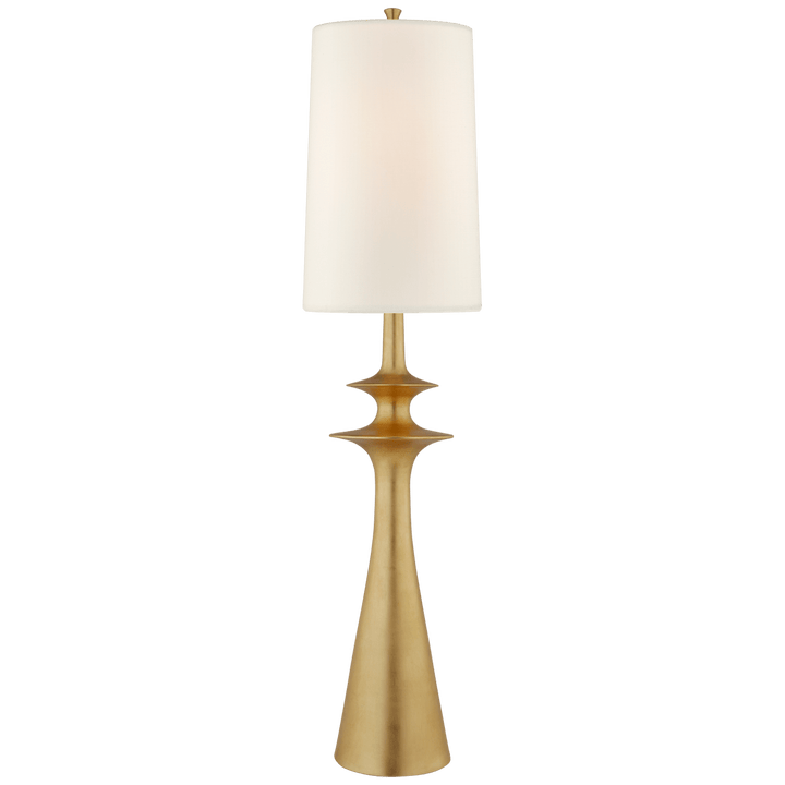 Lakmos Floor Lamp in Gild with Linen Shade