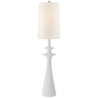 Lakmos Floor Lamp in Plaster White with Linen Shade