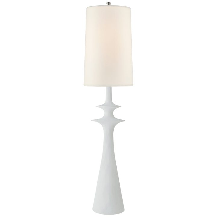 Lakmos Floor Lamp in Plaster White with Linen Shade