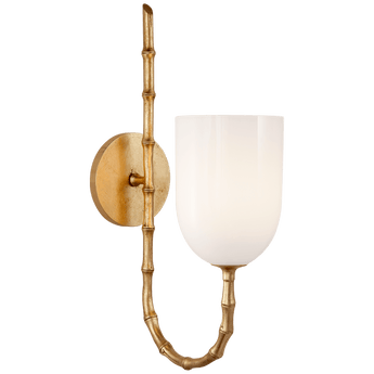 Edgemere Wall Light in Gild with White Glass