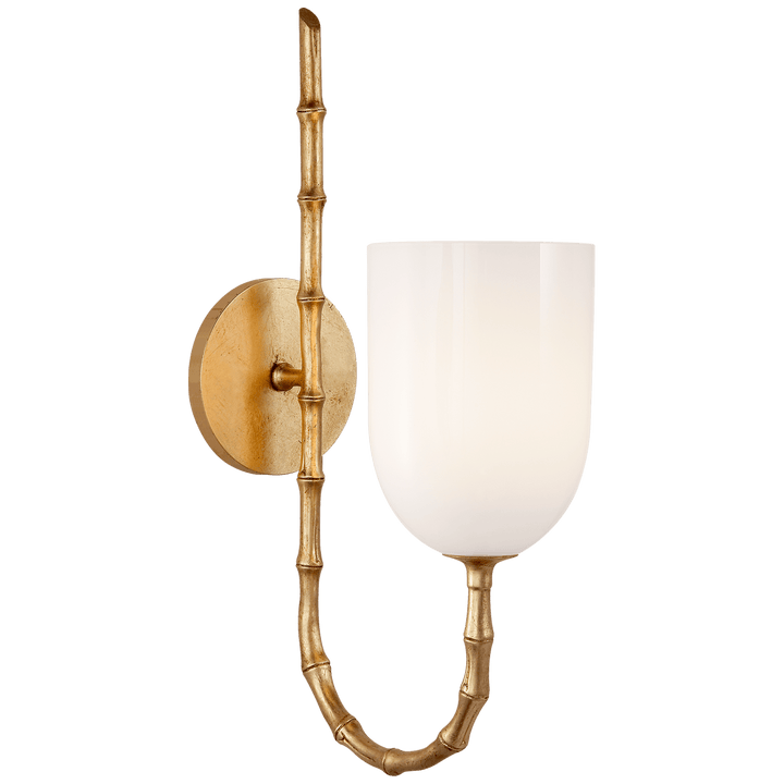Edgemere Wall Light in Gild with White Glass