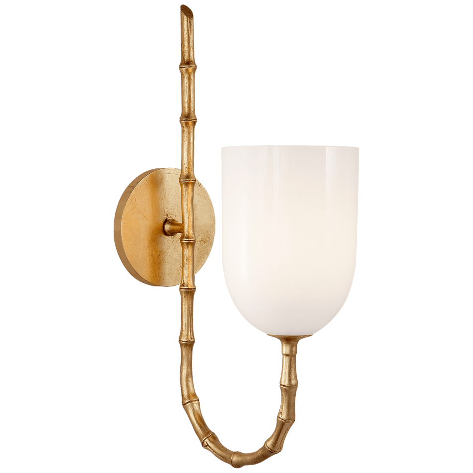 Edgemere Wall Light in Gild with White Glass
