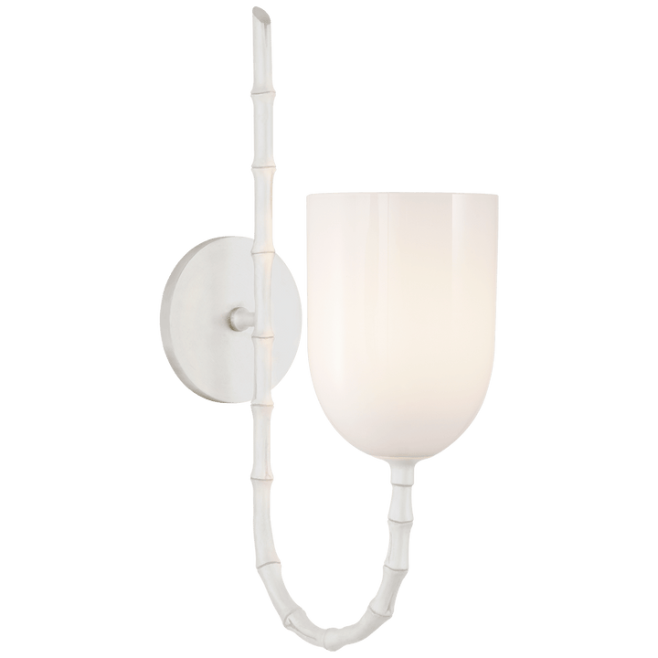 Edgemere Wall Light in Plaster White with White Glass
