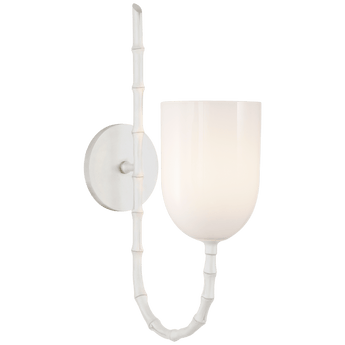 Edgemere Wall Light in Plaster White with White Glass