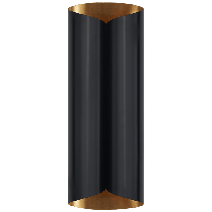 Selfoss Large Sconce in Black and Hand-Rubbed Antique Brass