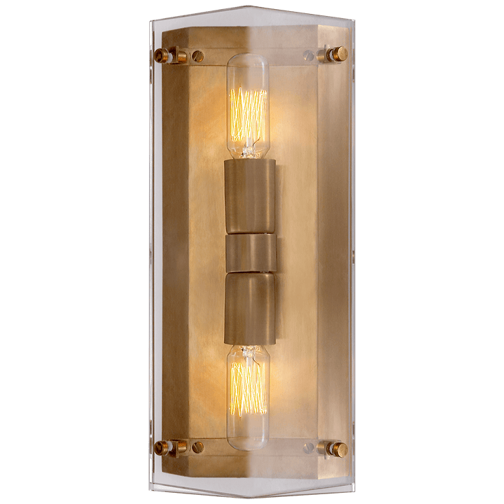 Clayton Wall Sconce in Crystal and Hand-Rubbed Antique Brass