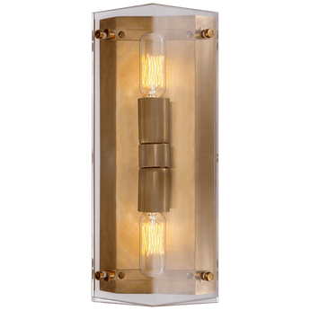 Clayton Wall Sconce in Crystal and Hand-Rubbed Antique Brass