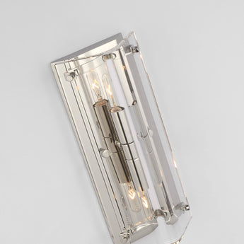 Clayton Wall Sconce in Crystal and Polished Nickel