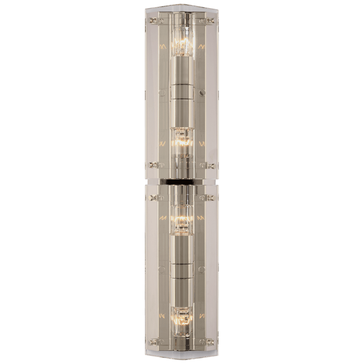 Clayton 25" Wall Sconce in Crystal and Polished Nickel