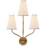 Montreuil Small Wall Sconce in Gild with Linen Shades