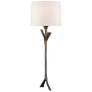 Fliana Tail Sconce in Aged Iron with Linen Shade