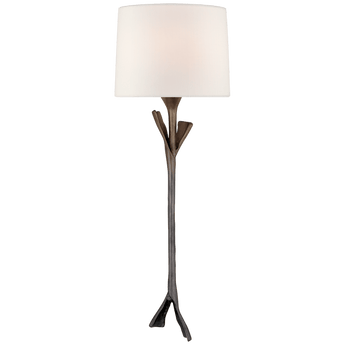 Fliana Tail Sconce in Aged Iron with Linen Shade