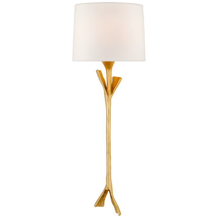 Fliana Tail Sconce in Gild with Linen Shade
