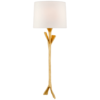 Fliana Tail Sconce in Gild with Linen Shade