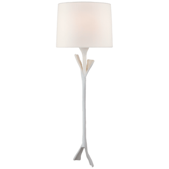 Fliana Tail Sconce in Plaster White with Linen Shade