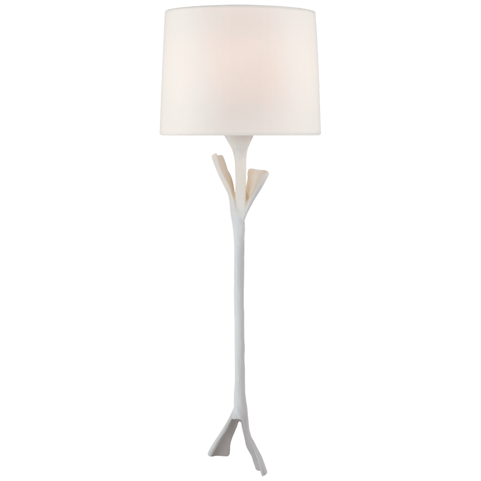Fliana Tail Sconce in Plaster White with Linen Shade