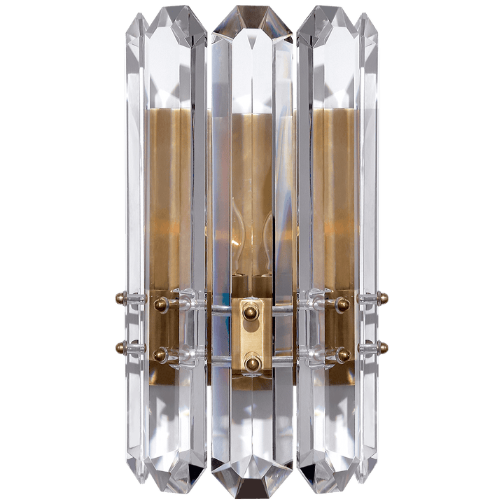 Bonnington Wall Sconce in Hand-Rubbed Antique Brass with Crystal